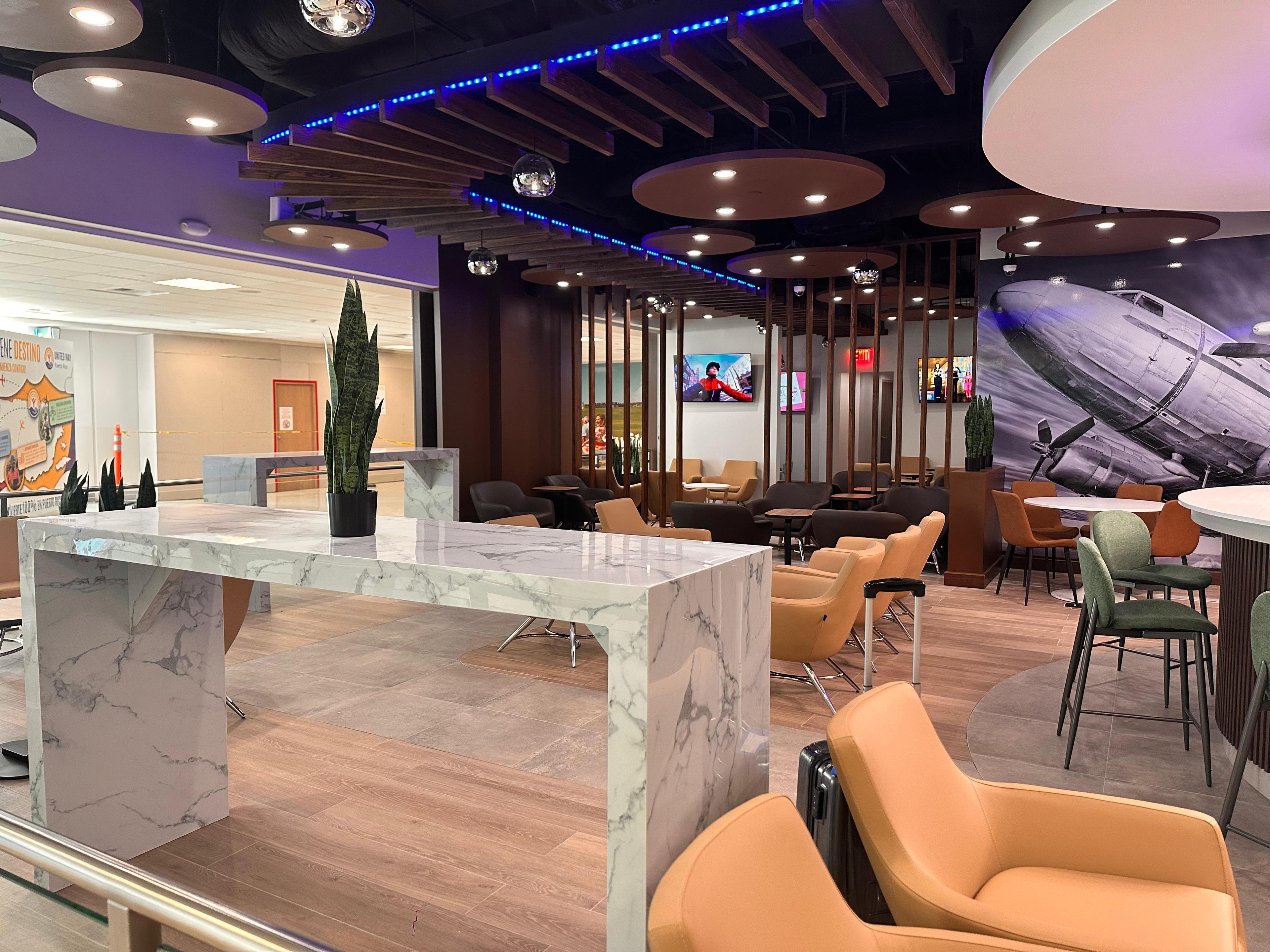The Lounge San Juan at Terminal B, Luis Muñoz Marín International, Puerto Rico The Lounge San Juan at Terminal B, Luis Muñoz Marín International, Puerto Rico